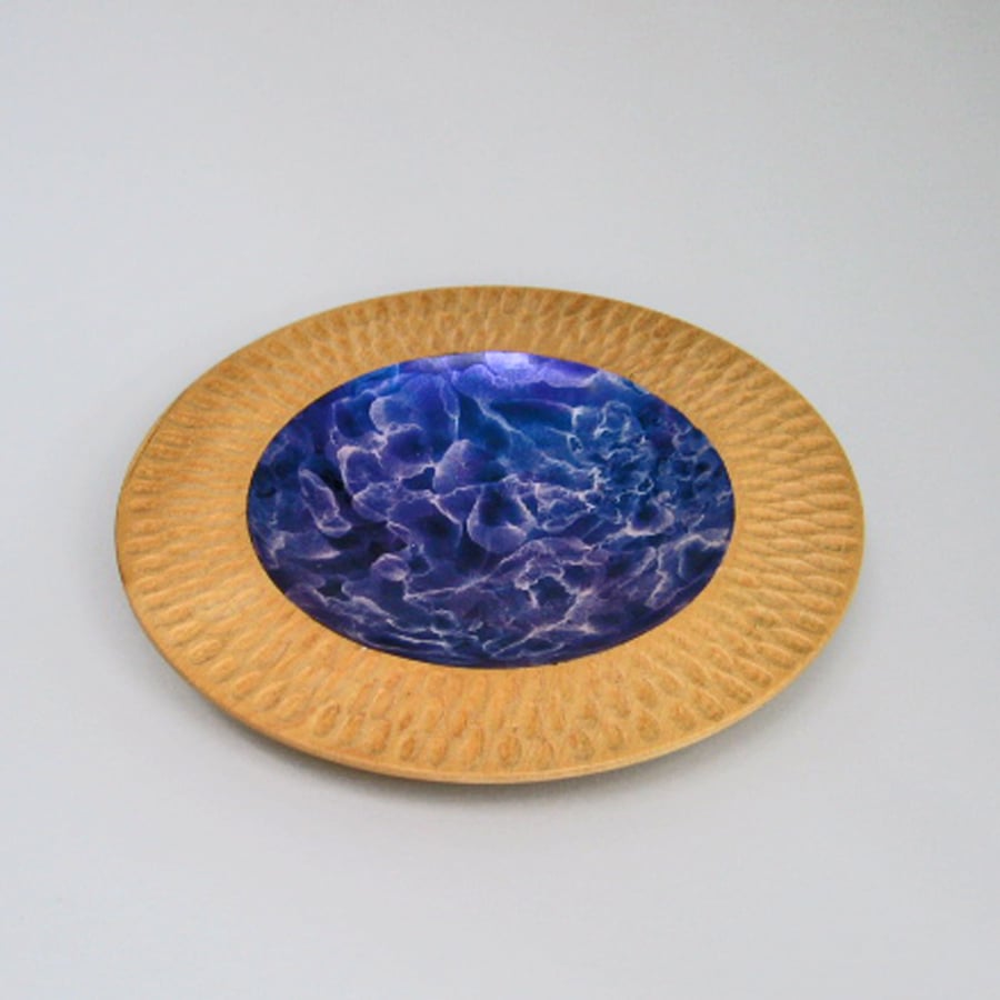 Handturned and carved sycamore platter