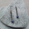 Copper Wire Wrapped Earrings With Lapis Lazuli 