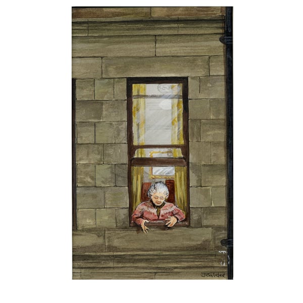 Glasgow Tenement Prints - Piece Oot Window Painting