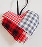 Red Black And White Patchwork Print Hanging Heart Decoration - Image 2