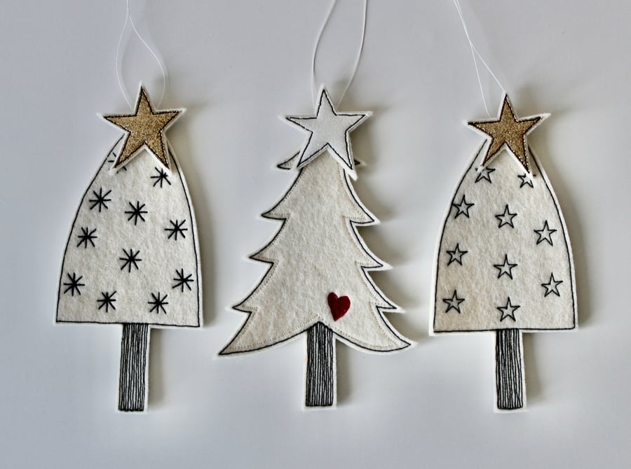 'Three Christmas Trees' - Hanging Decorations