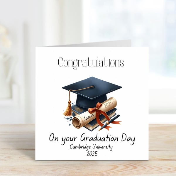 Personalised Graduation Card, PhD, Masters Degree