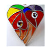 Heart of Hearts Suncatcher Rainbow Stained Glass 054