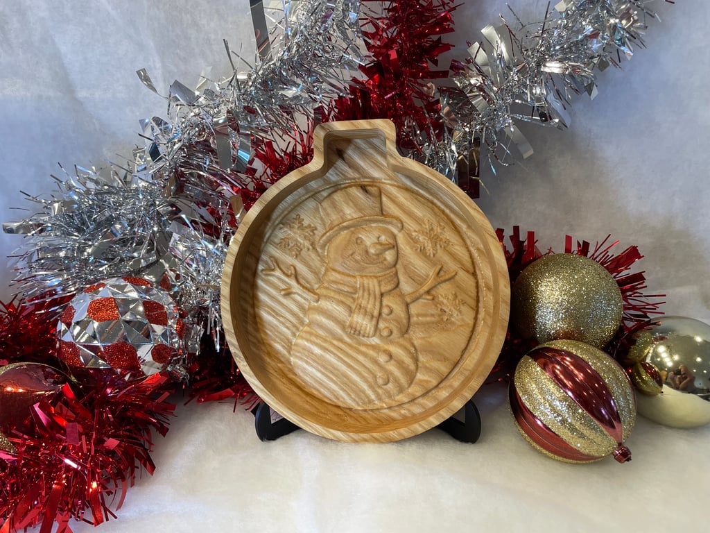 Snowman bauble serving tray 