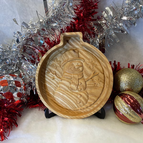 Snowman bauble serving tray 