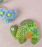 Lavender Tortoise Sachet, Retro Patchwork Style Flower Fabric - Image 1