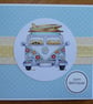 Mini Retro Flower Power Camper Van Birthday Card - Image 5