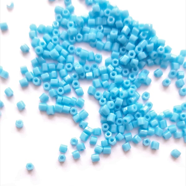 Turquoise Blue Hexagon beads, size 11, small beads for jewellery making