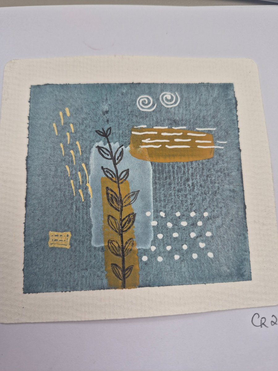 Hand painted abstract water colour card