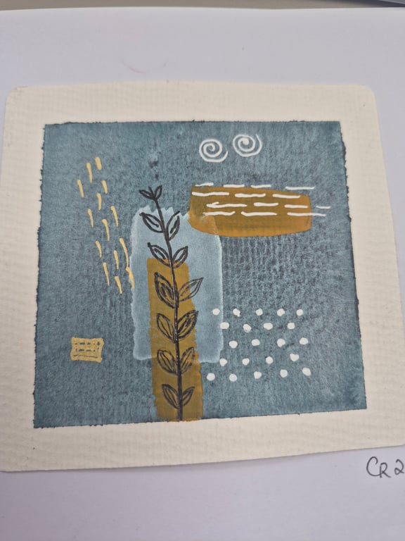 Hand painted abstract water colour card