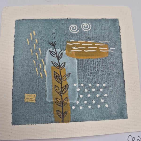 Hand painted abstract water colour card