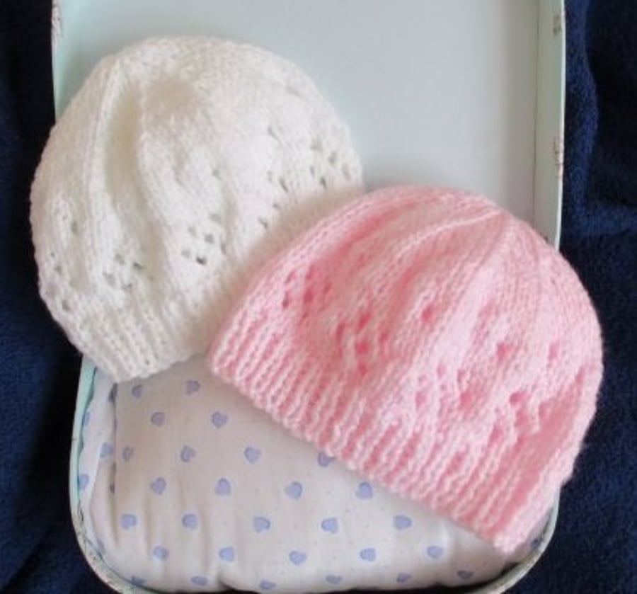 2 x Newborn Baby Beanies