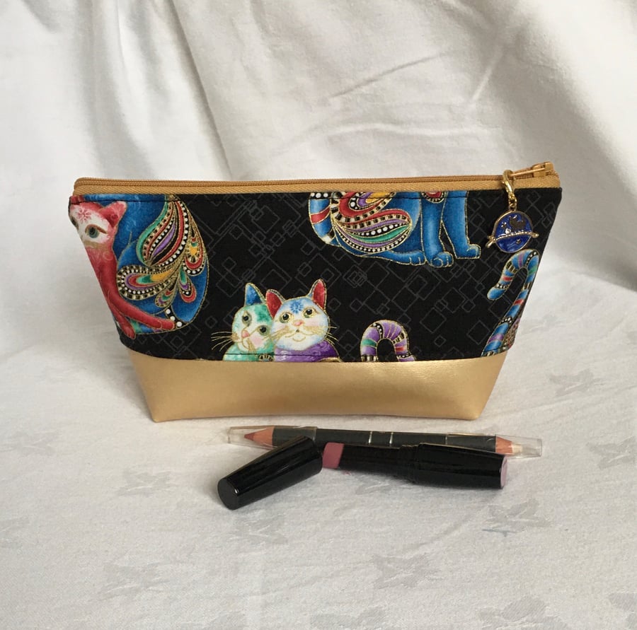 Luxury Cosmetic Bag, Stylish Make up Bag, Stunning Zip Pouch, Unique Gift Idea.
