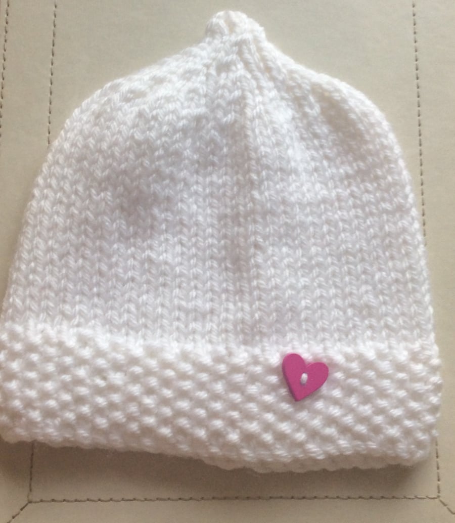 Hand knitted baby hat