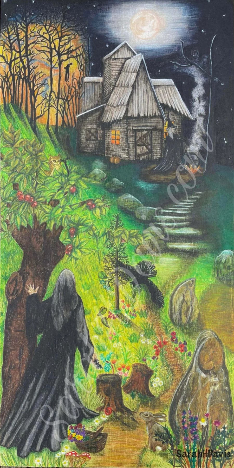 Which Is Witch? - Full-Size Canvas Print of Original Artwork - 30 x 60 cm