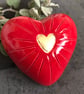 Ceramic heart pebble - red - Image 1