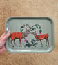 Scottish Stag Tray Thistle Heart Gift, Highland Deer Melamine Serving Tray
