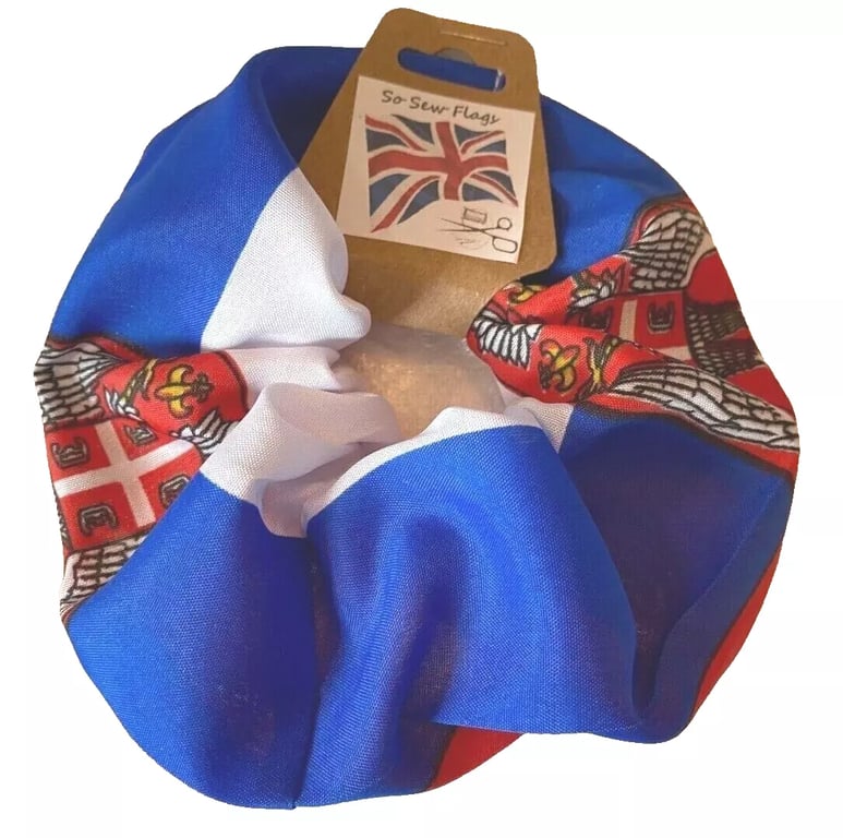 Serbia Serbian Crest Flag Hair Scrunchie Scrunchies Accessory Band Elastic