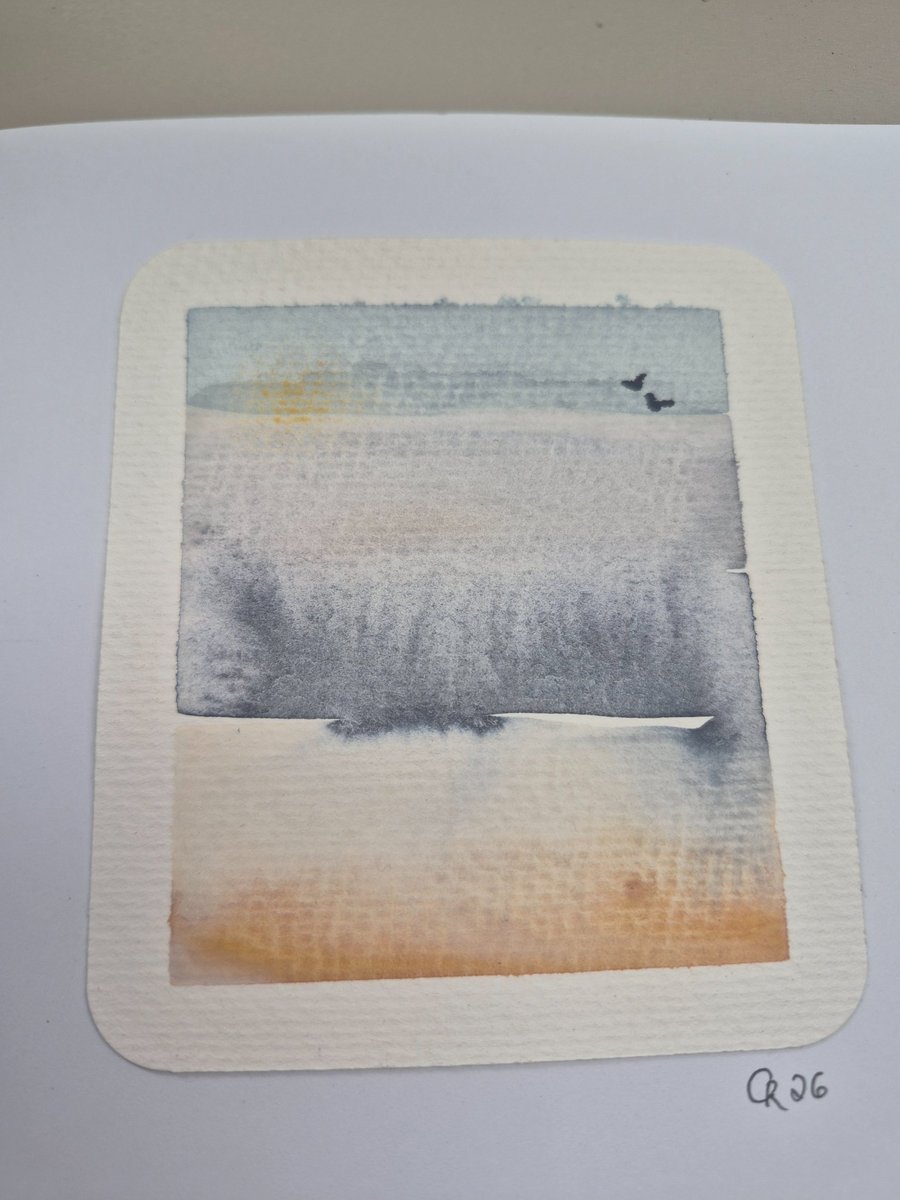 Hand painted watercolour seascape blank card