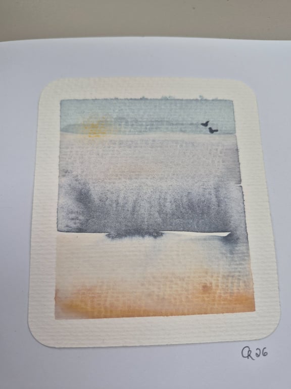 Hand painted watercolour seascape blank card