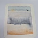 Hand painted watercolour seascape blank card