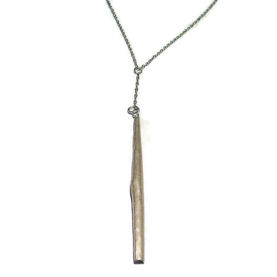 handmade sterling silver tube pendant