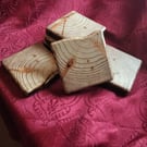 Set of 6 handmade wooden coasters (pine)