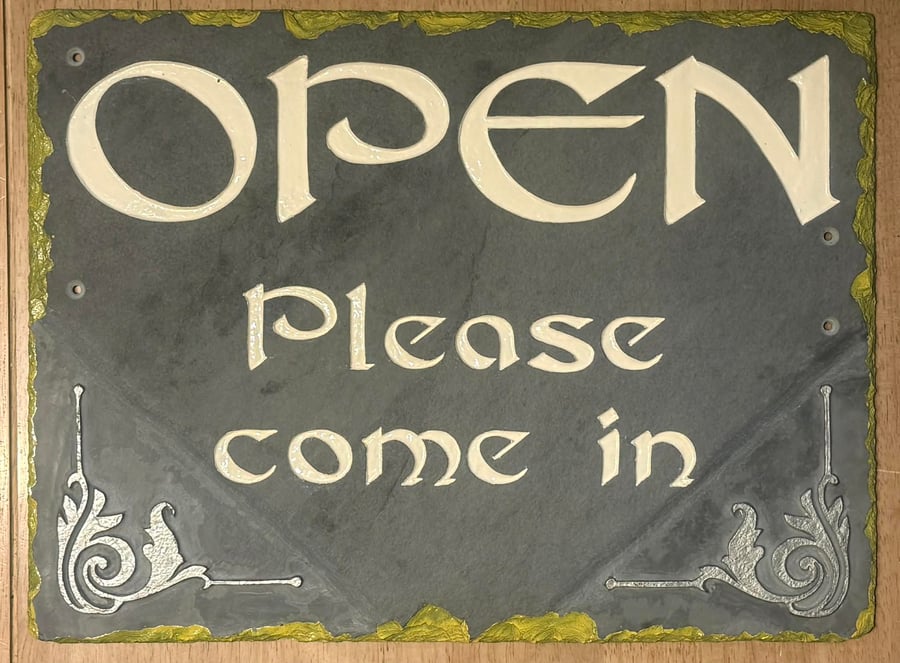 OPEN Please Come In (Studio or Shop Sign) Hand Made in Porthleven