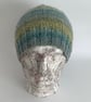 BEANIE HAT .'The Crofter'  Unisex .Wool  blend. Knitted. Green,blue. - Image 3