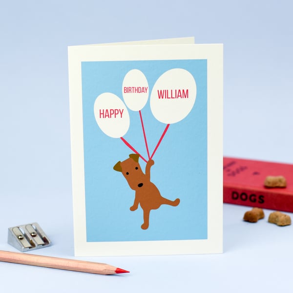 Personalised Blue Birthday Card