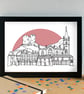 Dudley Skyline Art Print - Image 1