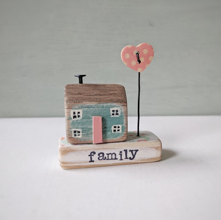 Little Wooden Handmade House and Base in a Bag - family