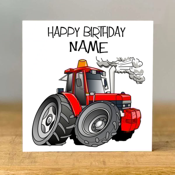 Personalised Tractor Birthday Card, Farmer Card