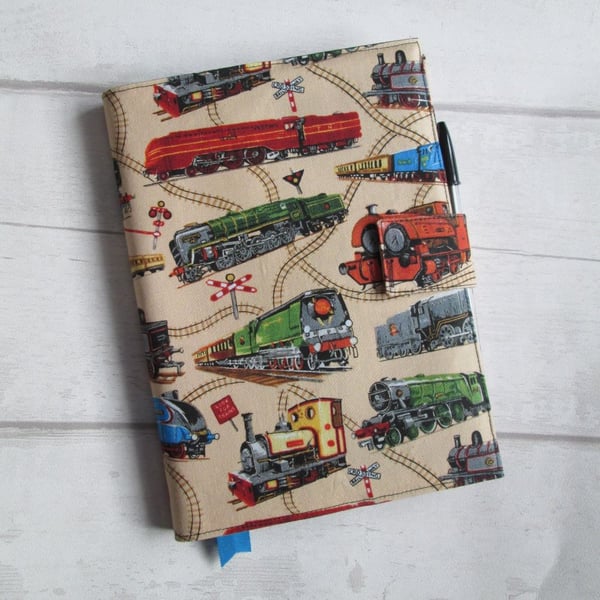 A5 Reusable Notebook Cover - Steam Engines, Trains, Railway