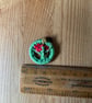 Dorset Posy Brooch, Pale Green with Red Flowers, P19 - Image 2