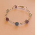 Handcrafted fluorite silver bracelet.  Beautiful and unique.