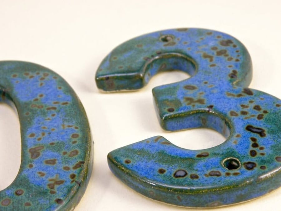 8 inches large House Numbers House Tiles door numbers Ceramic house Address