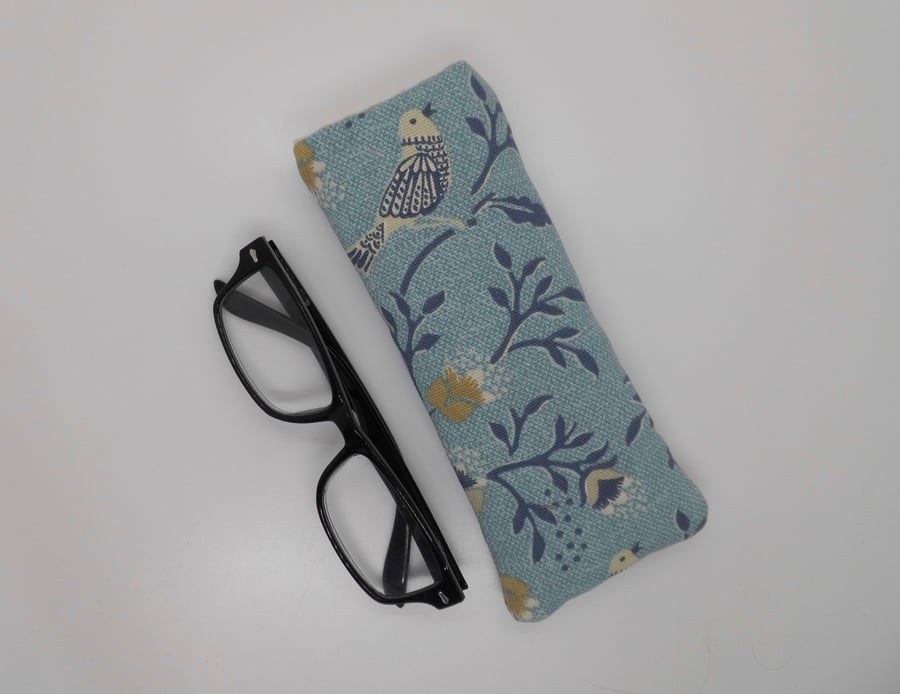 Glasses case made with bird print fabric