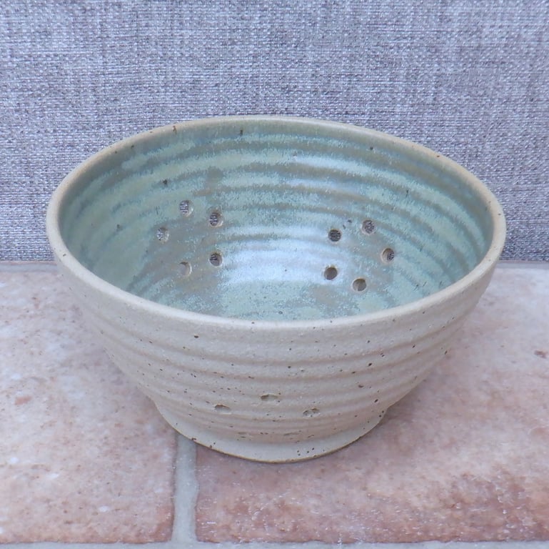Berry bowl or colander hand thrown stoneware pottery ceramic handmade drainer 