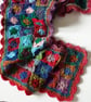 Colourful crocheted winter scarf with a pretty scalloped edge. Free postage.  - Image 2