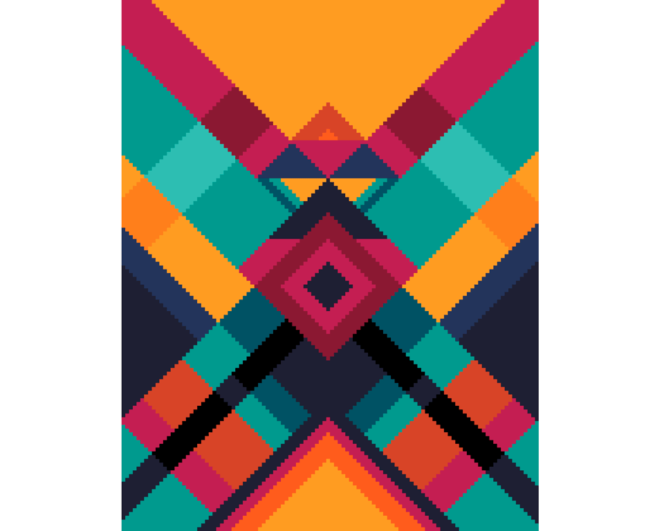 220 - Art Deco Cross Stitch Pattern: Geometric Shapes, Festa Junina (PDF Chart)