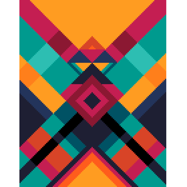 220 - Art Deco Cross Stitch Pattern: Geometric Shapes, Festa Junina (PDF Chart)