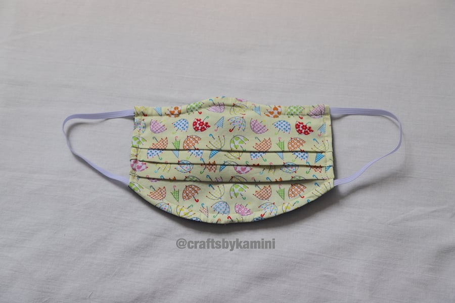 Washable face covering with nose wire and filter pocket (postage included)