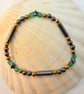 Hematite Star And Emerald Green Glass Bracelet - Handmade In Devon. - Image 7