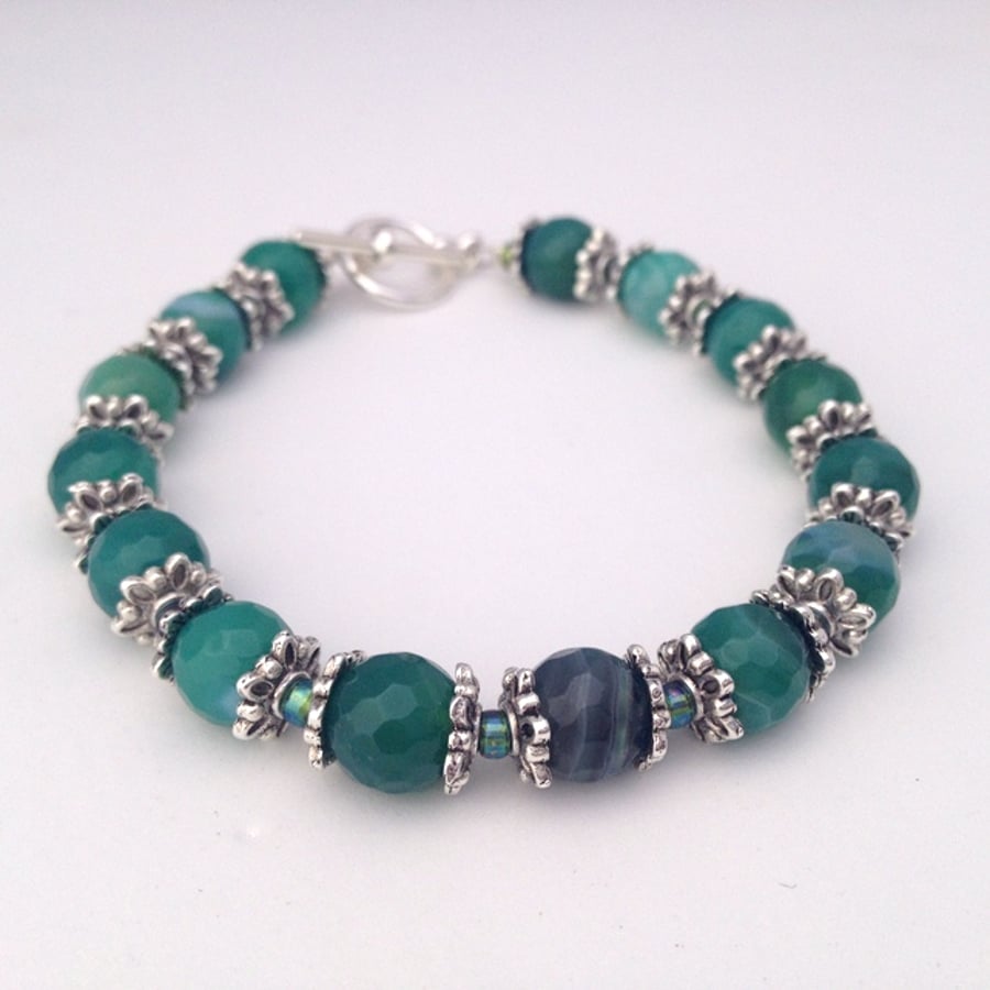 Green Banded Agate Bracelet