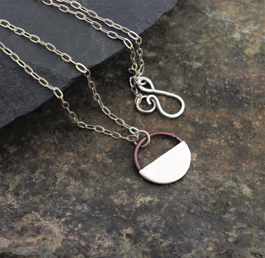 Silver and Copper Horizon Necklace