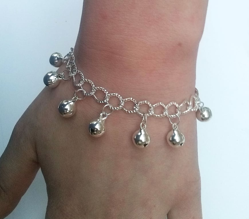 Silver Plate Bells Bracelet