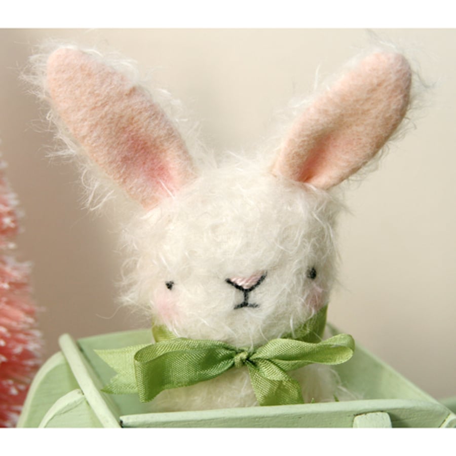 Cute white collectable mohair Easter Bunny Rabbit 