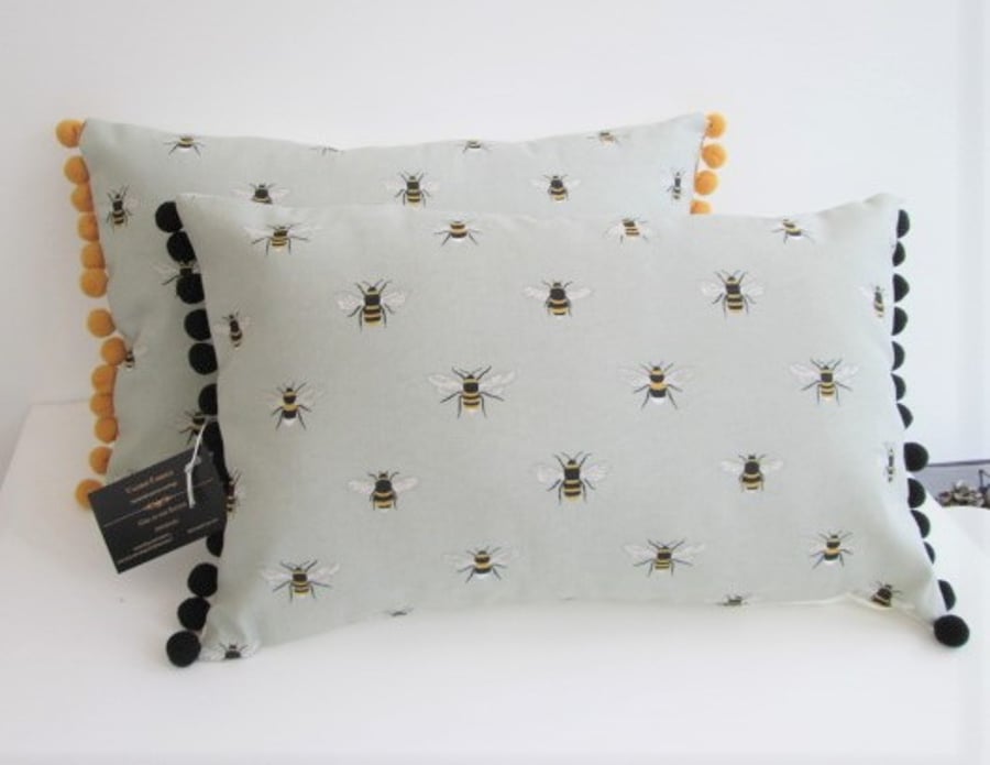 Sophie Allport Bees  Cushion Cover with  Pom Poms