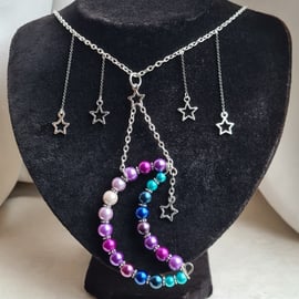 Dangly Moon and Stars Necklace